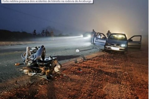 Forte neblina provoca dois acidentes em menos de 30 minutos na MG-449 em Arceburgo
