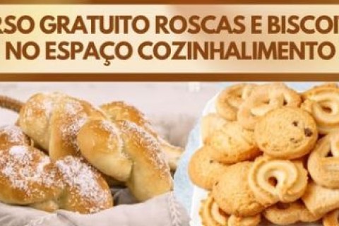 Inscrições para o curso gratuito de roscas e biscoitos iniciam nesta segunda-feira (04) no cozinhalimento.